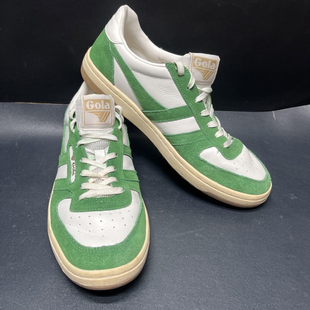 Gola Hawk II CLB411 Leather Sneakers Green & White Women’s Size 11.